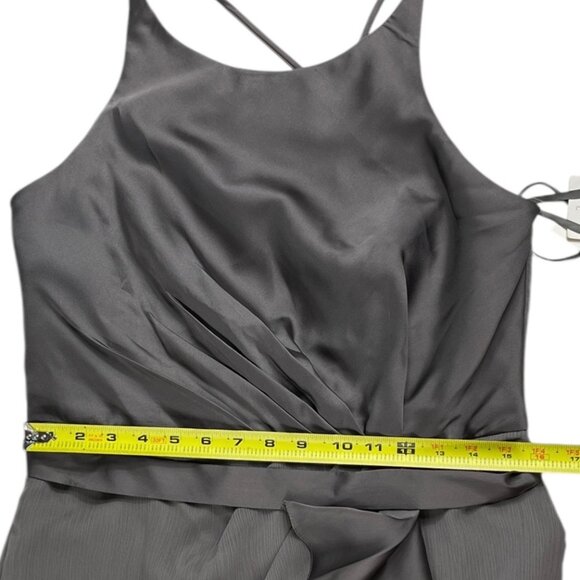 White by Vera Wang Charcoal Gown Dress Long Front Slit Size 12 - Picture 14 of 16